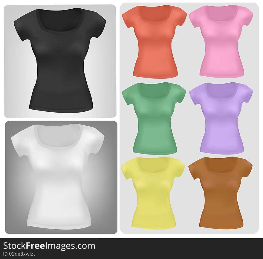 Colored shirts. Photo-realistic illustration.