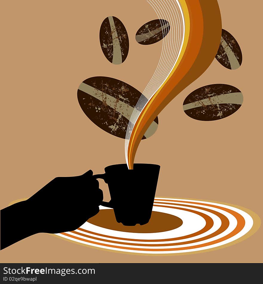 Grunge style coffee design vector