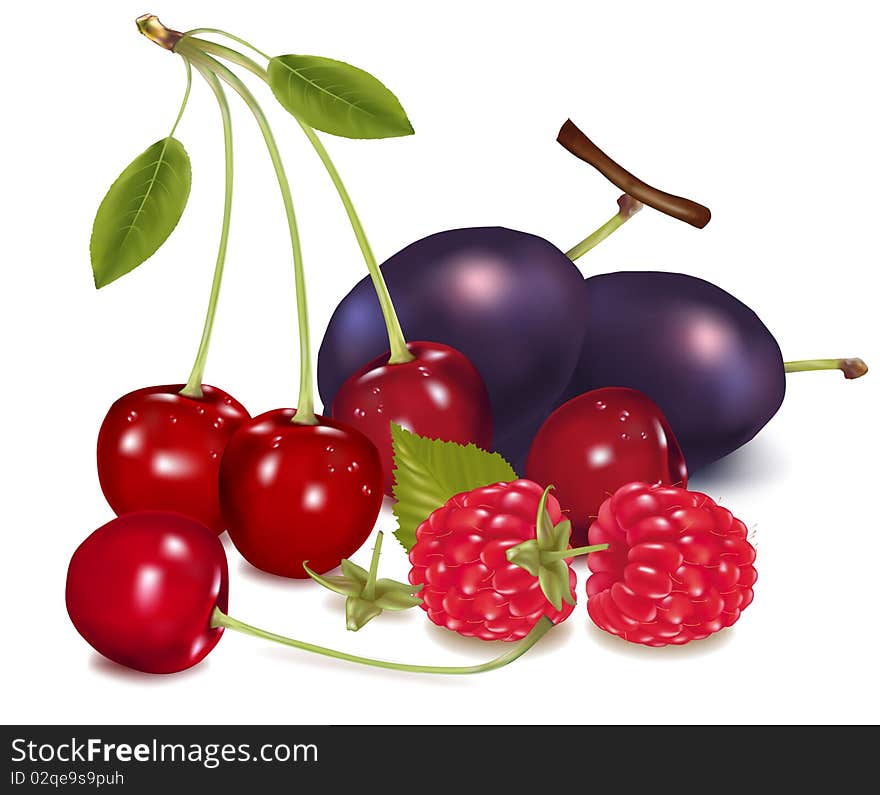 Group Of Fruit And Berries.