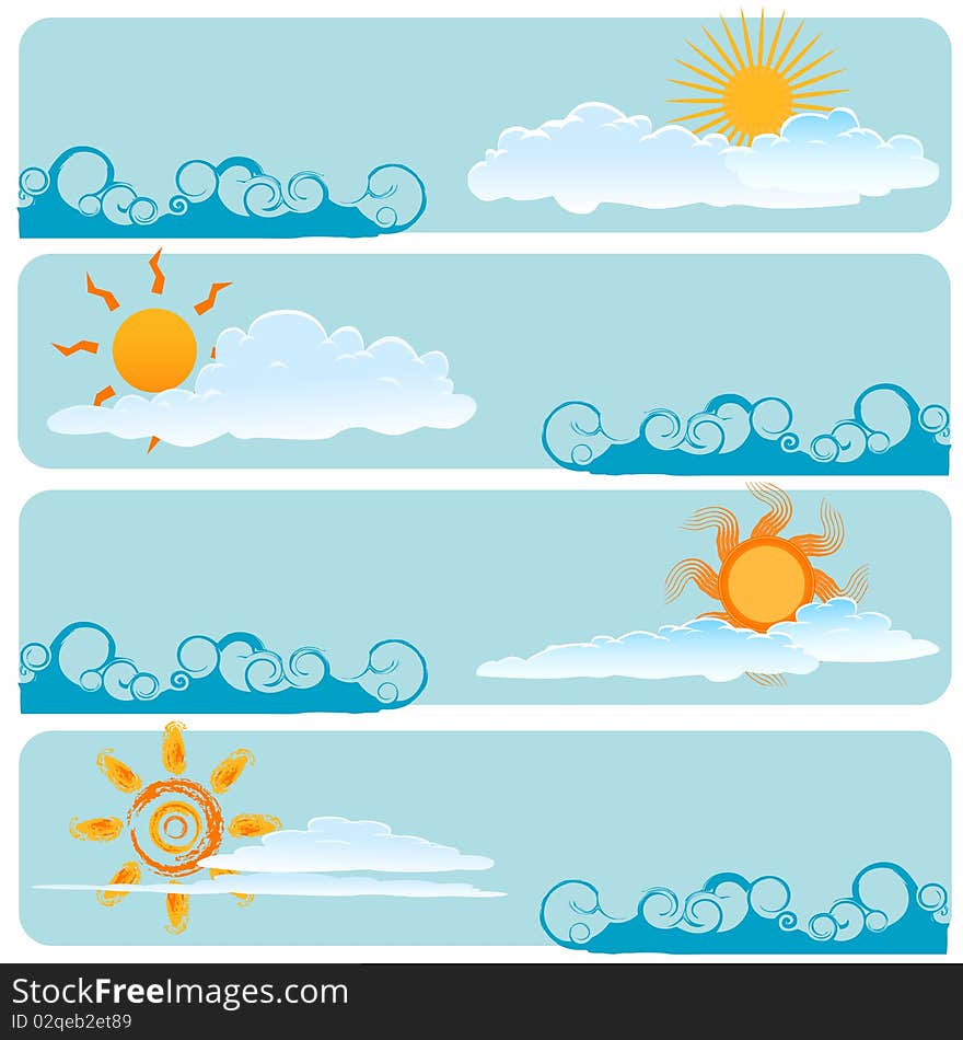 4 different weather design vector