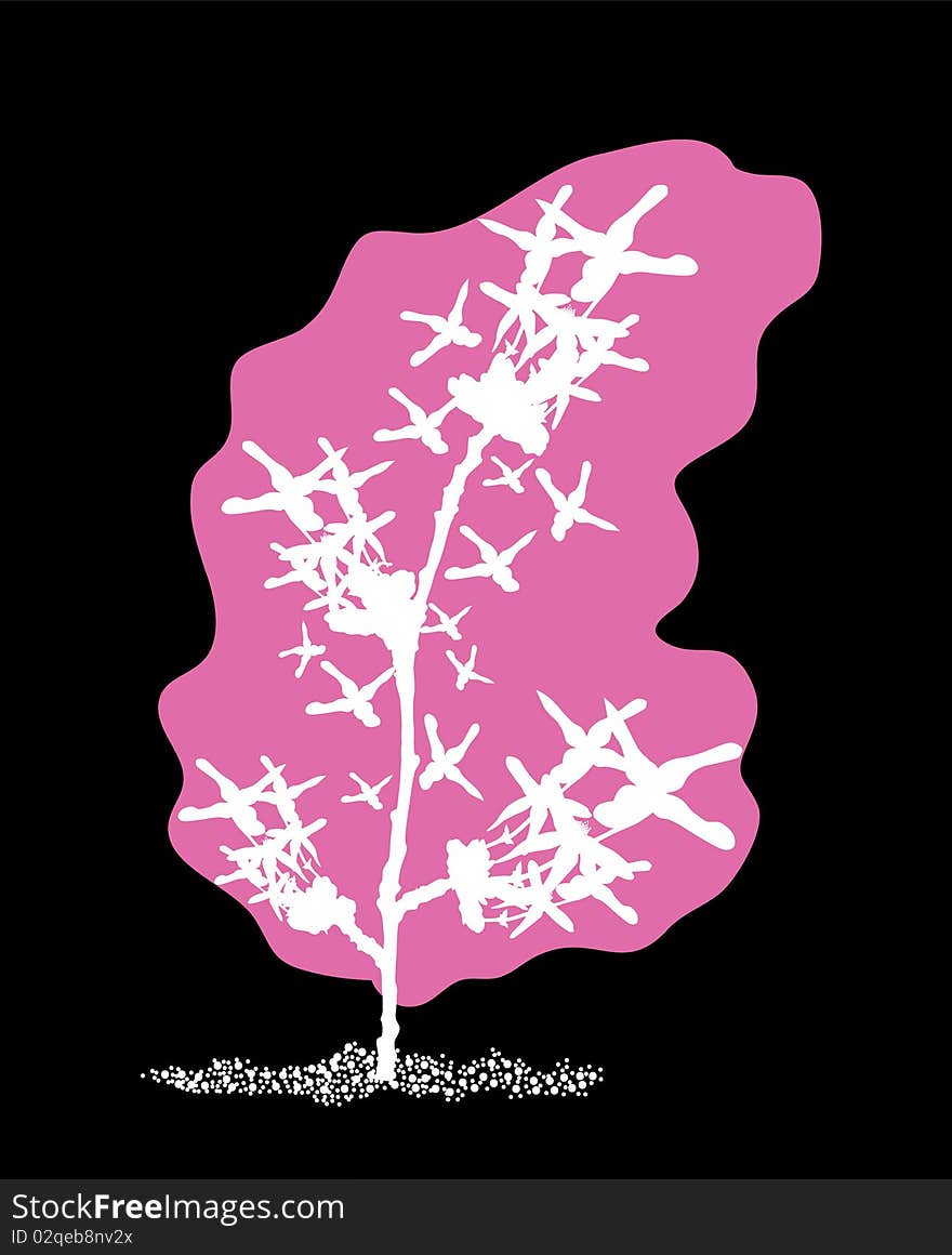 Abstract pink tree, symbol of nature