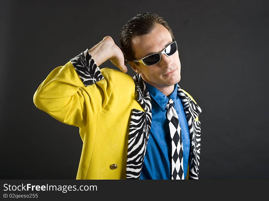 Rockabilly Singer From 1950s In Yellow Jacket