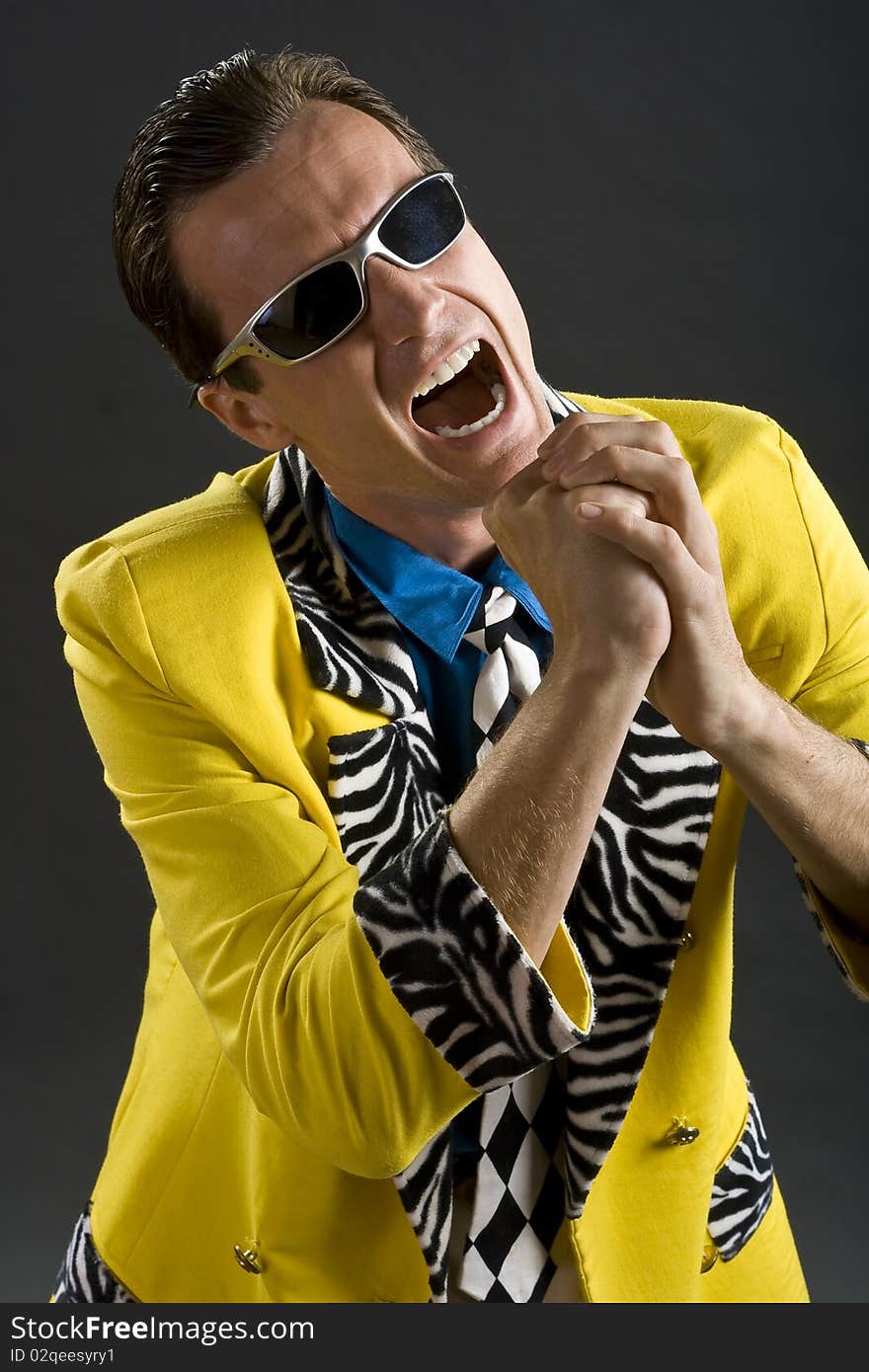 Rockabilly Singer From 1950s In Yellow Jacket