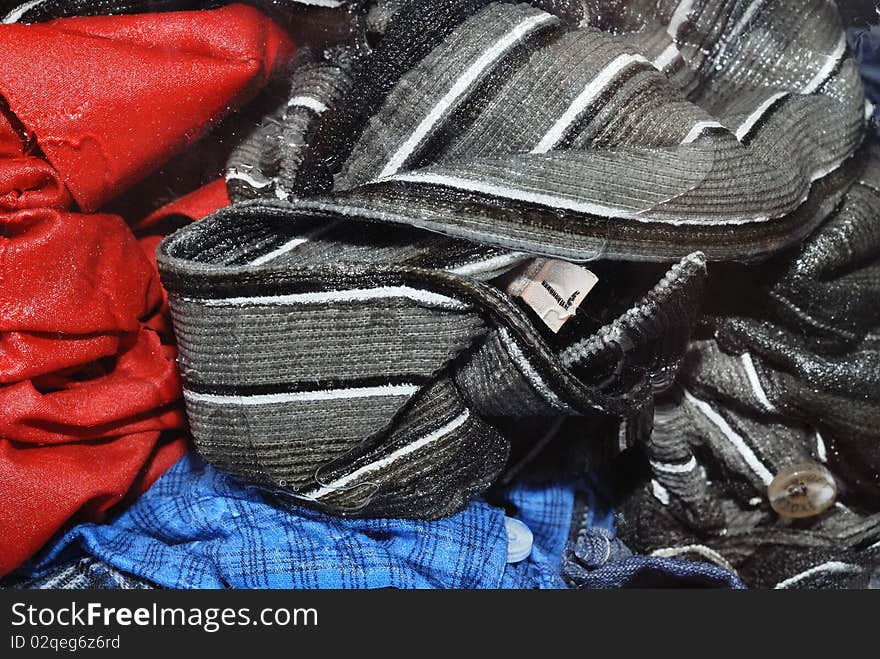 Colorful clothes in a washing machine