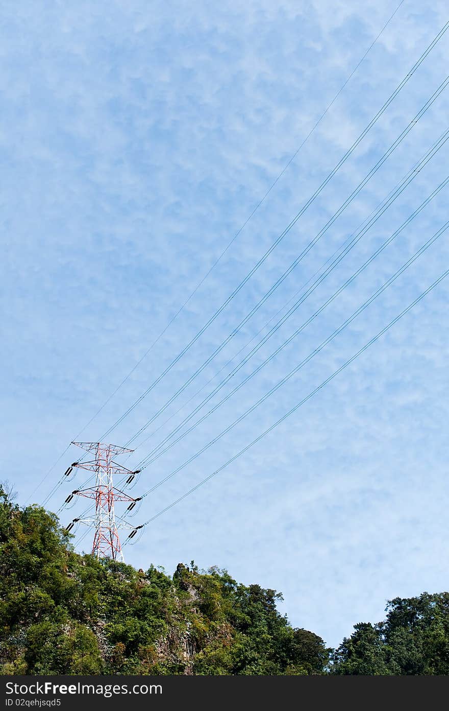 Electric pylons in the mountains