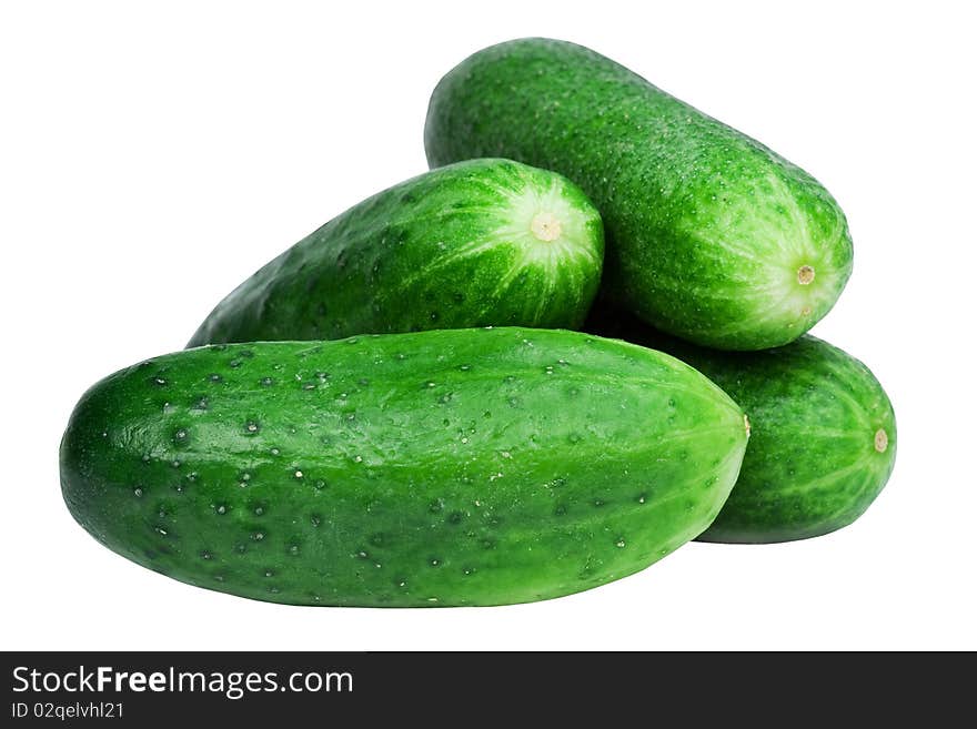 Green cucumber isolated on white background. Green cucumber isolated on white background