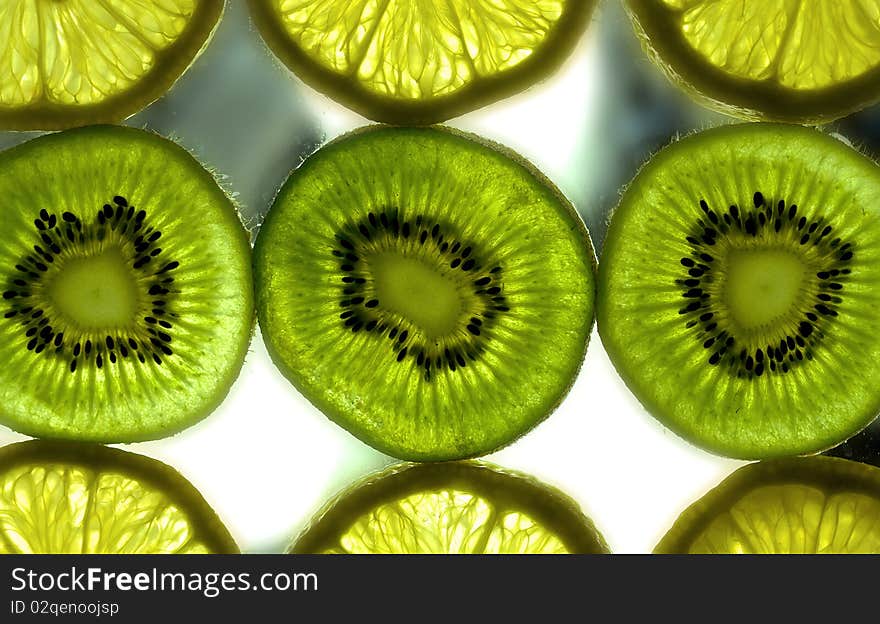 Kiwi and lemon background