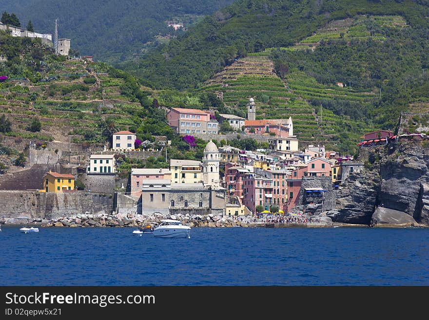 Colorful italian houses on the cinque terre. Colorful italian houses on the cinque terre