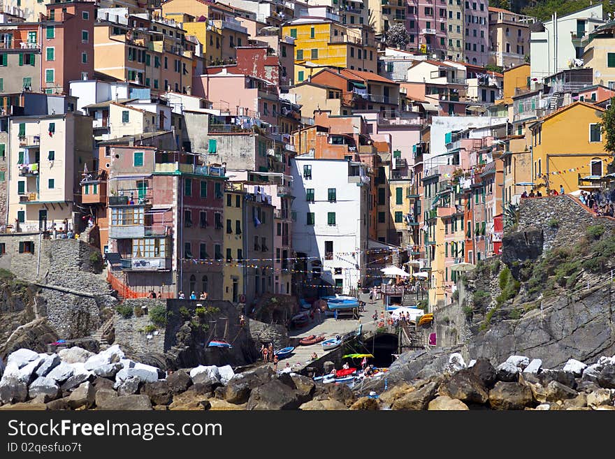 Colorful italian houses on the cinque terre. Colorful italian houses on the cinque terre