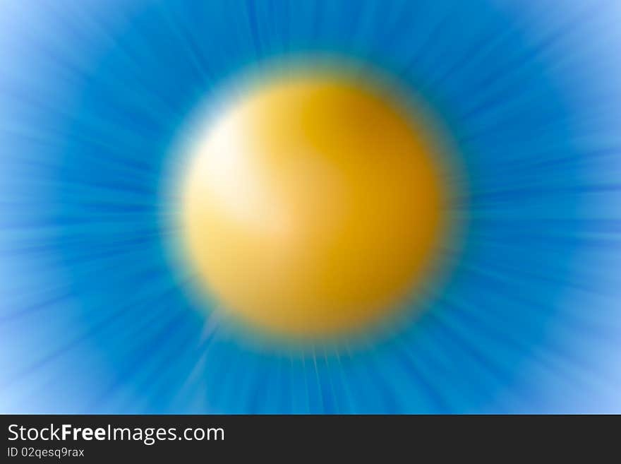 Yellow Flying ball. Abstract Background