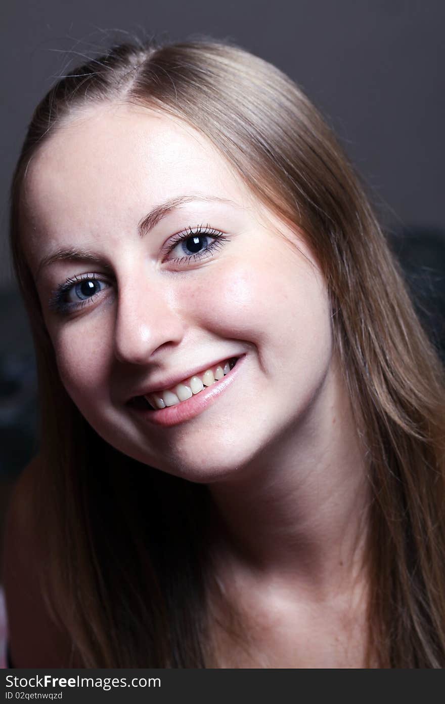 Portrait of beautiful woman in studio