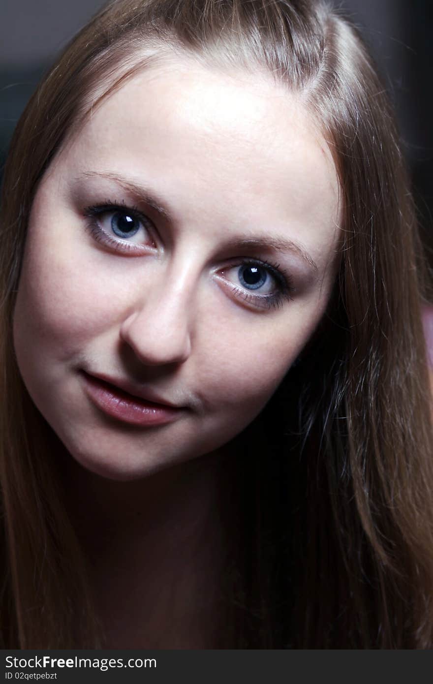 Portrait of beautiful woman in studio