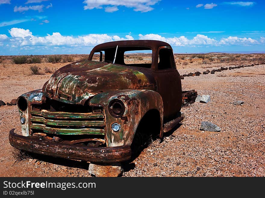 Old truck in namibian desert