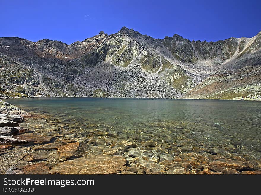 Lake above Sölden, in Austria