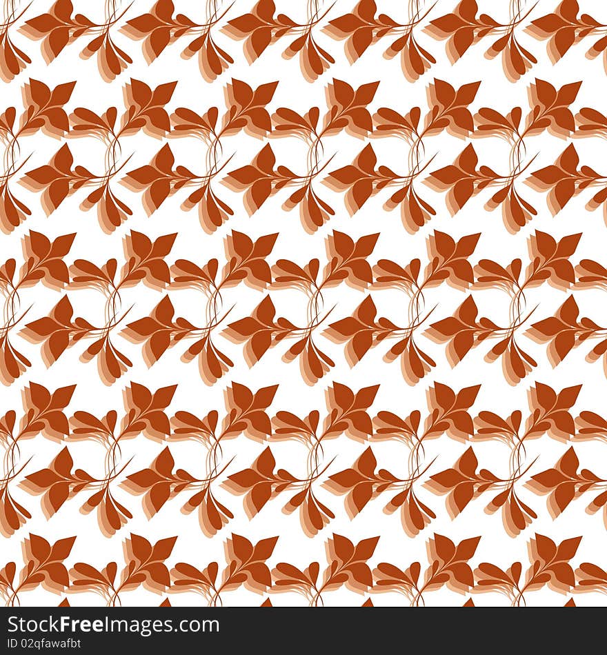 Seamless brown flower vector wallpaper. Seamless brown flower vector wallpaper