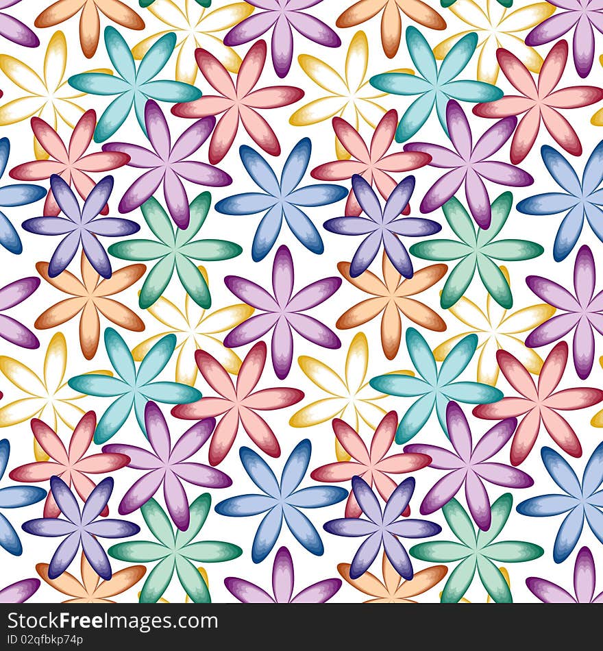 Vivid colorful repeating flower background. Vivid colorful repeating flower background