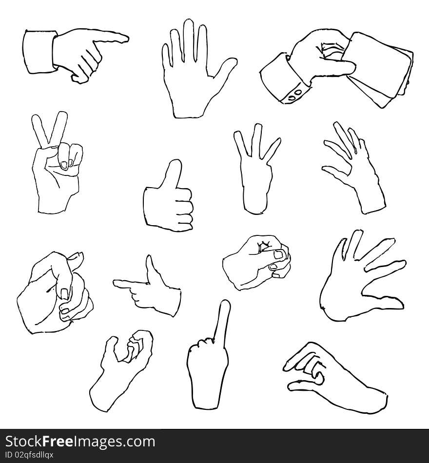 Communication Hand Draw Element