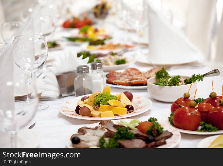 Banquet table in restaurant,wedding