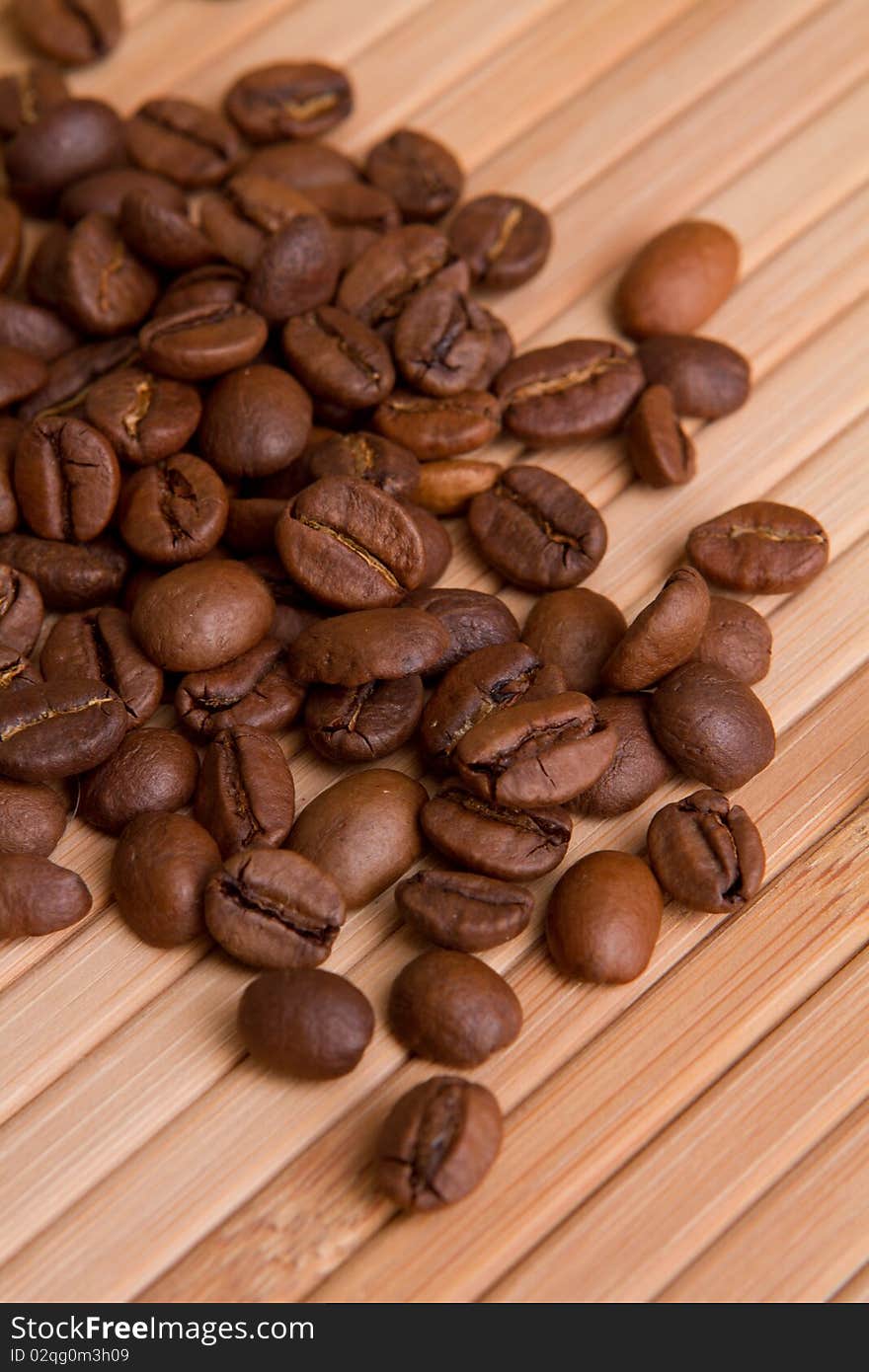 Coffee Beans On Wood Wall