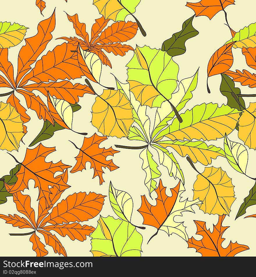 Autumn seamless wallpaper. Universal template for greeting card, web page, background