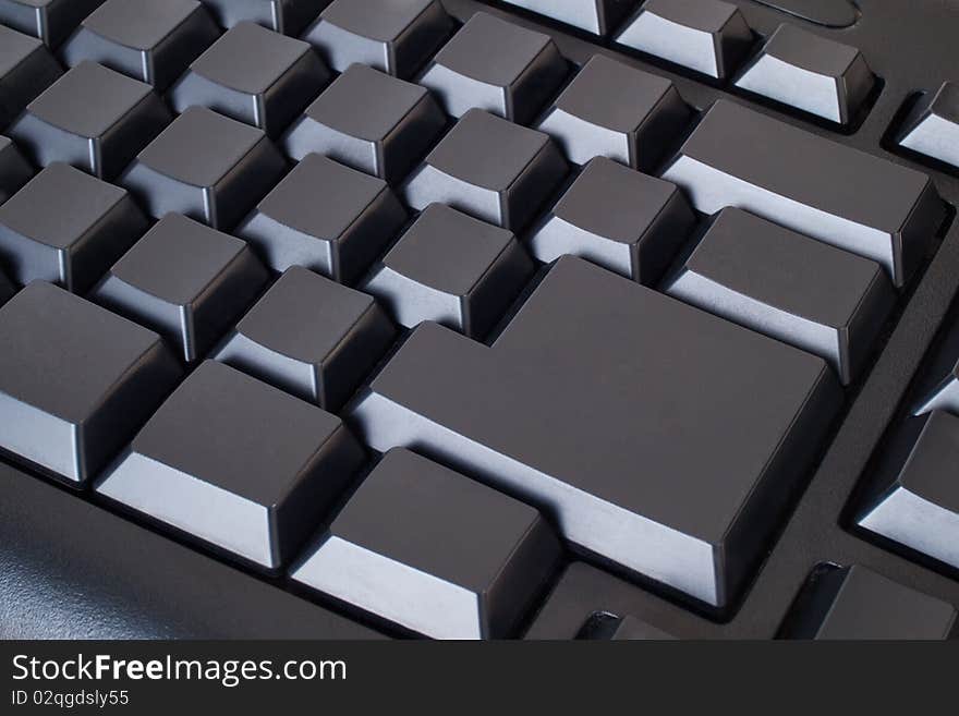 Many button on Blank black keyboard