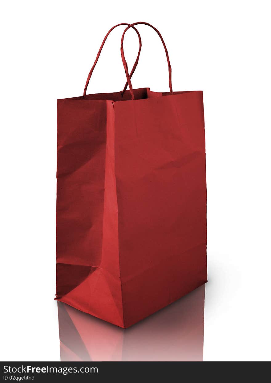 Red Crumpled paper bag