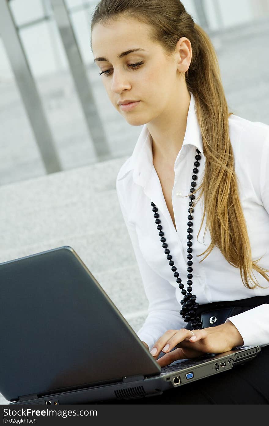 Business woman with laptop