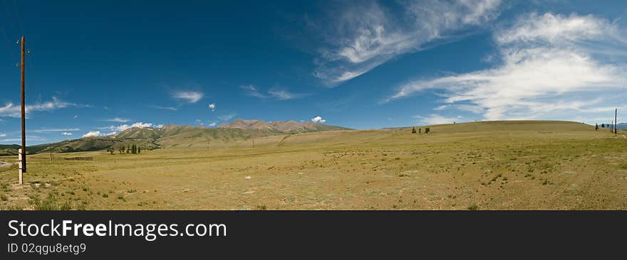 Panoramic view of Altai prairie