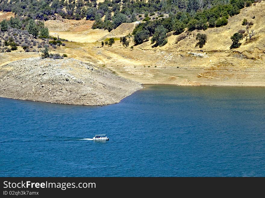 Boating on small lake, California