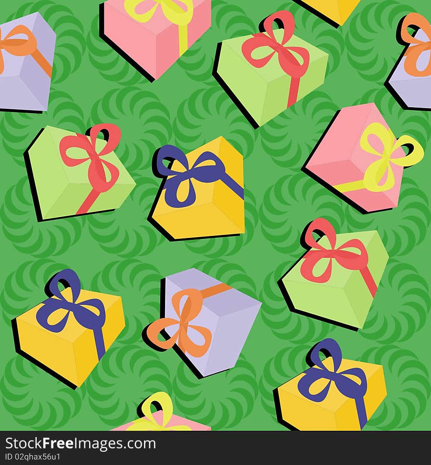 Seamless Background With Present Boxes