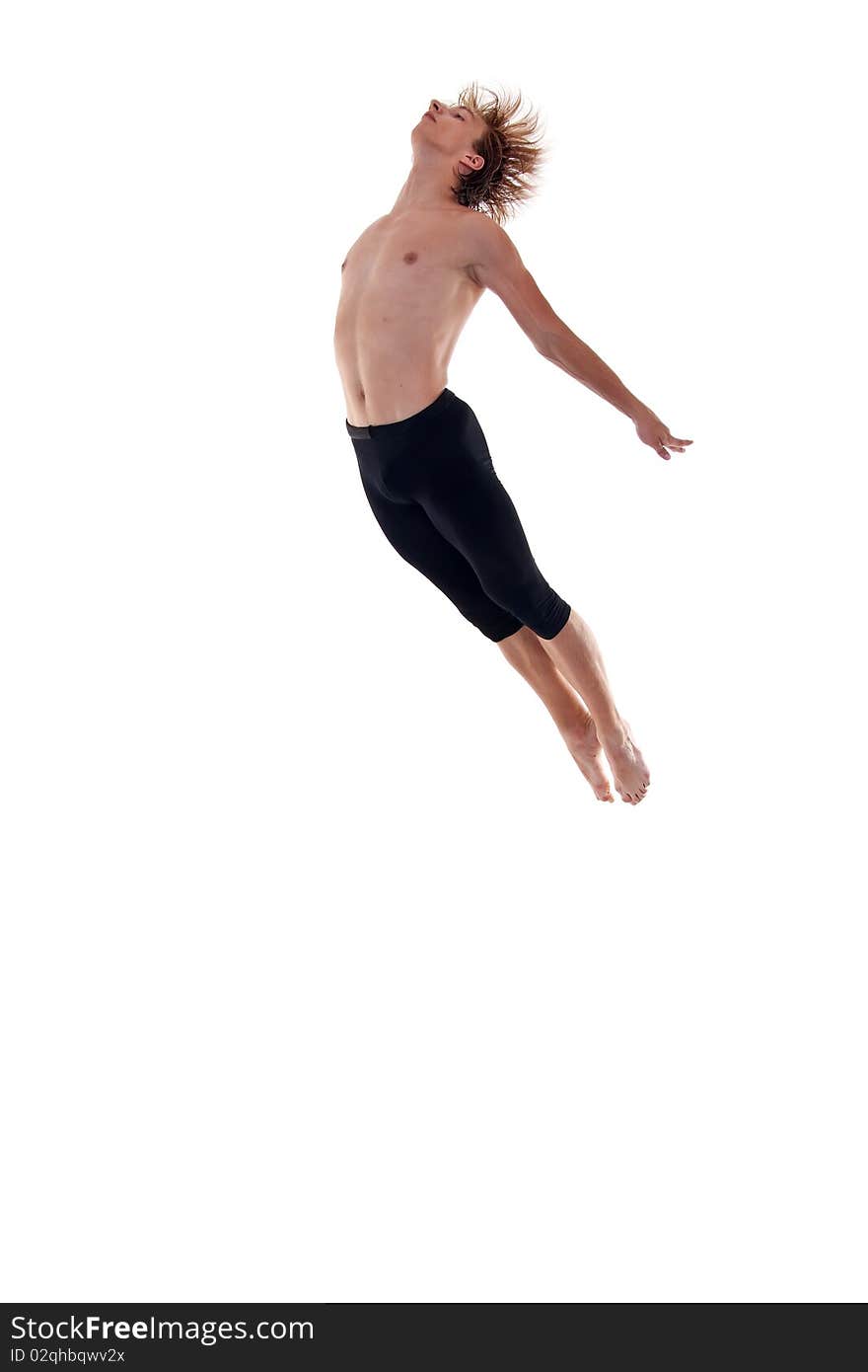 Modern dancer jumping