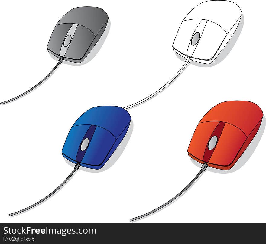 Four Computer Vector Mouse