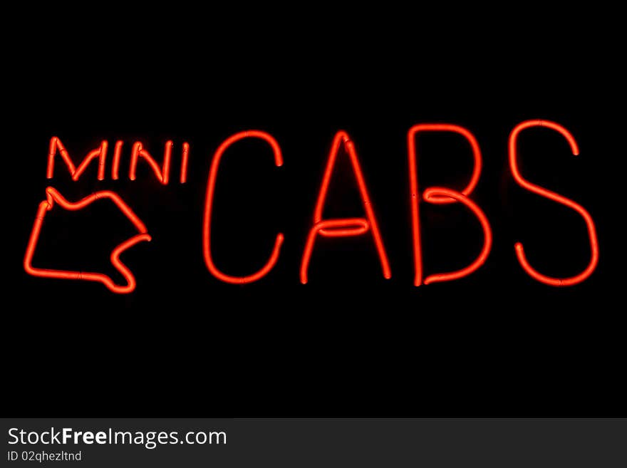 Mini cabs neon sign