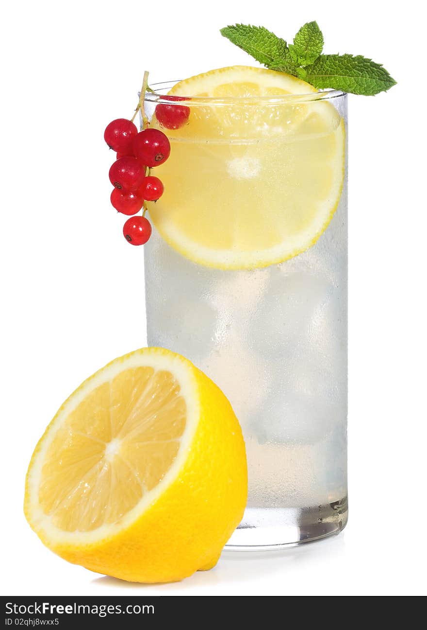 Cocktail With Gin And Lemon Withred Currant