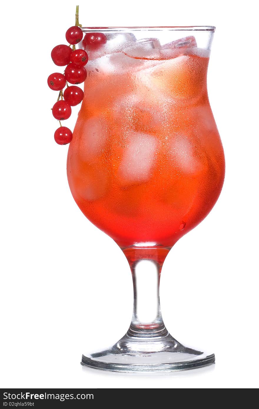 Red cocktail with red currant