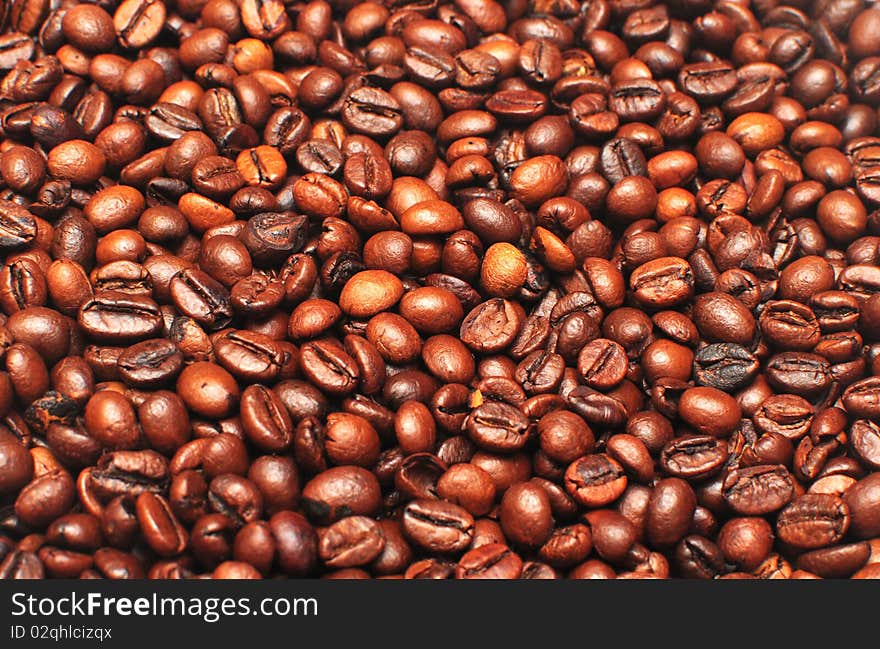 Roasted coffee beans background