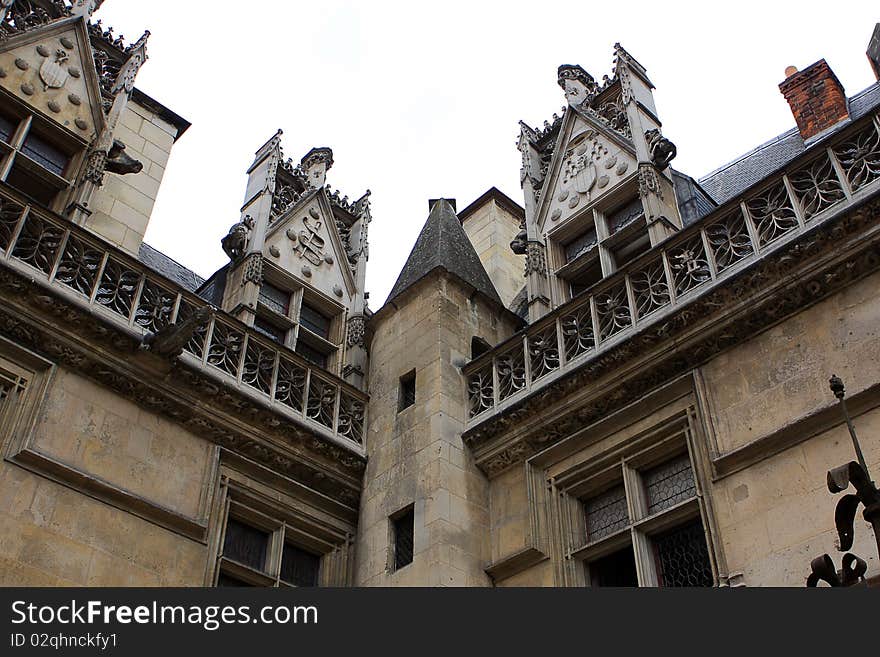 Fragment of medieval castle in Paris, France