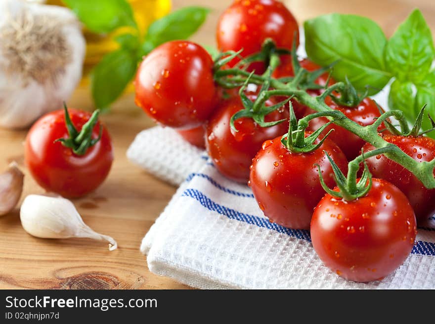 Fresh ingredients for italian pasta