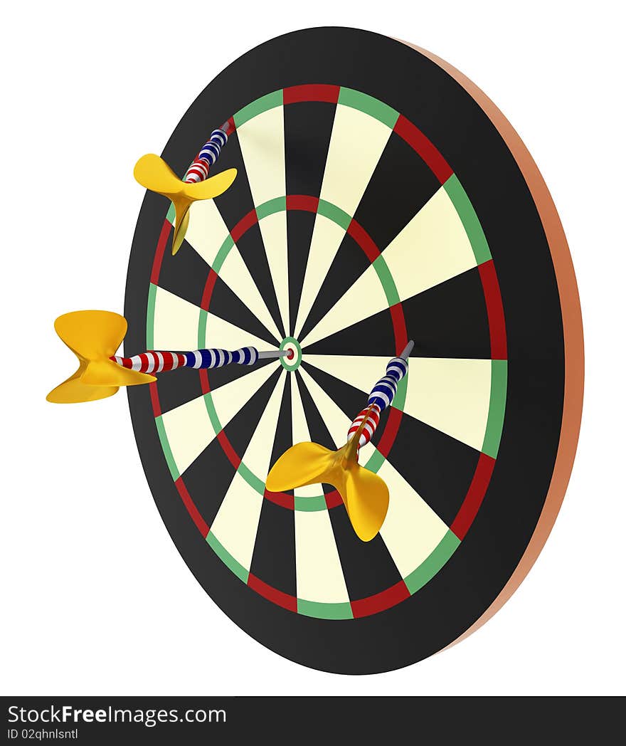 Darts board and darts arrow. Darts board and darts arrow