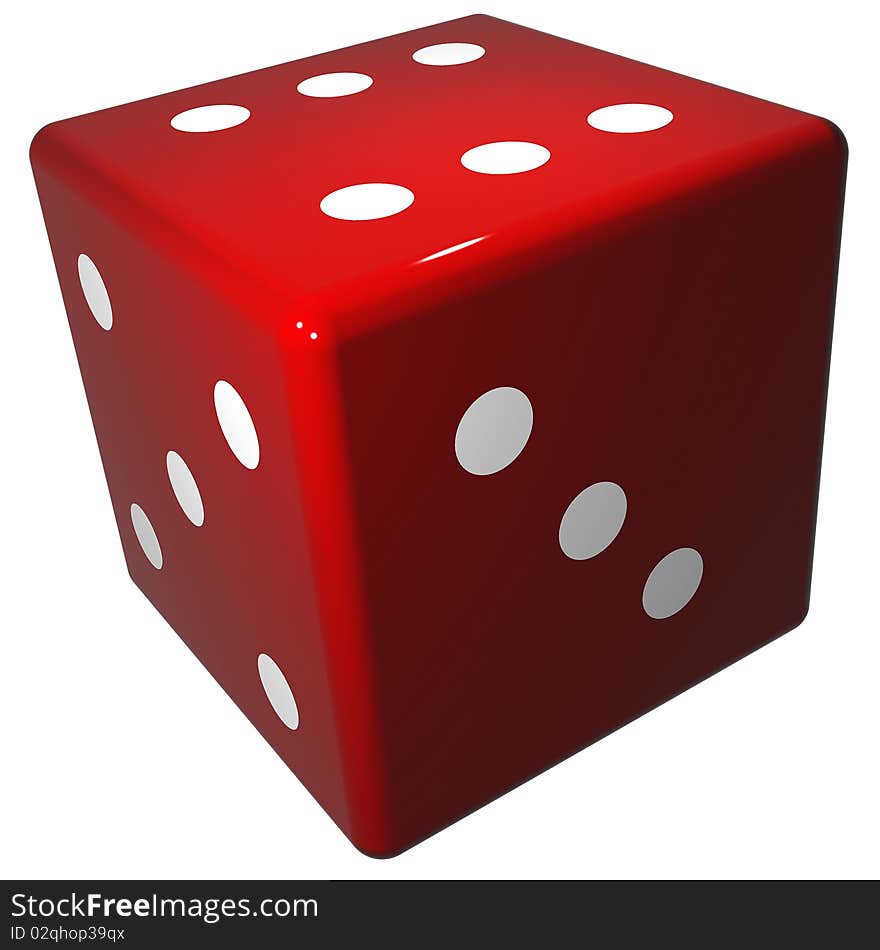 Red dice with white spots