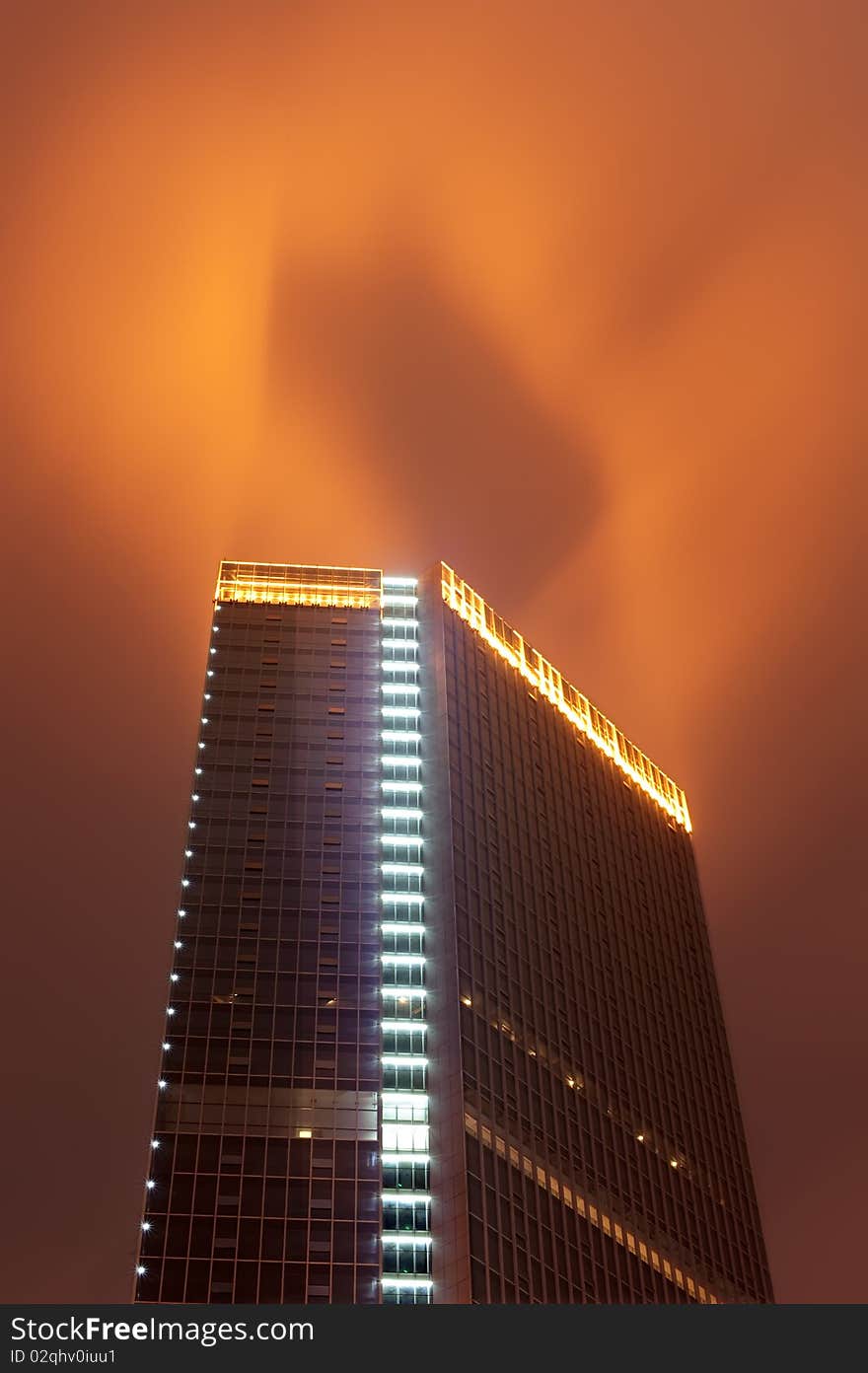 The forceful visual impact with wonderful rays over a modern building