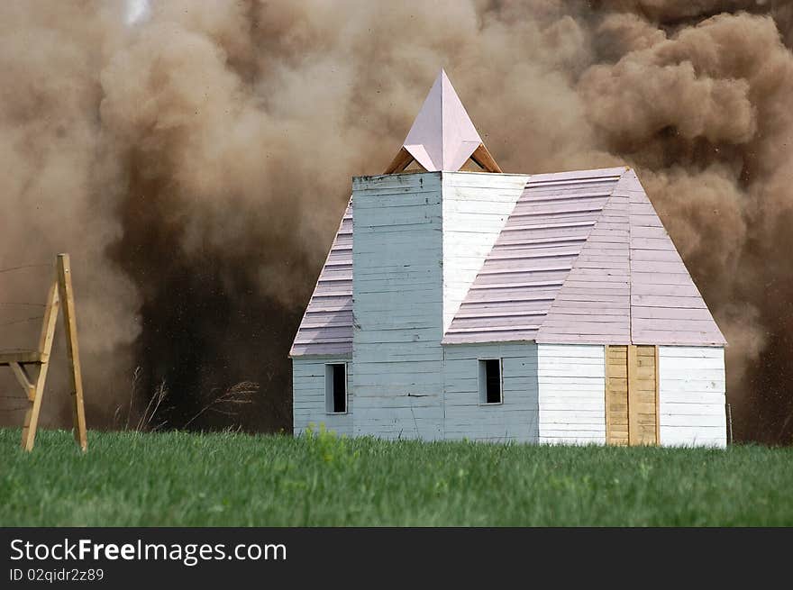 Explosion. WW2 historical reenacting. Kiev,Ukraine