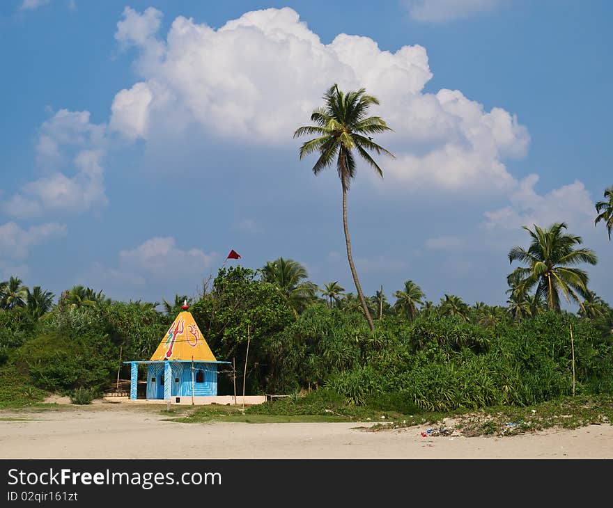 Tropical view of Indian with palms as background. Tropical view of Indian with palms as background