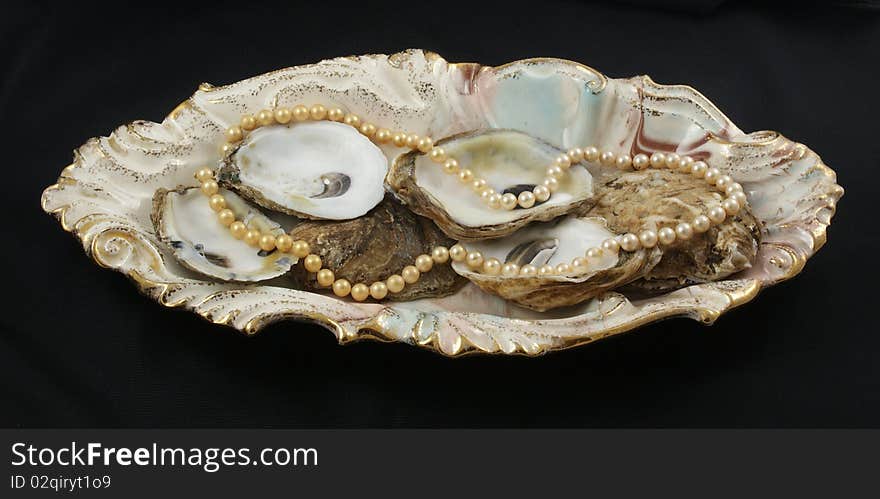 Pearls and oyster shells