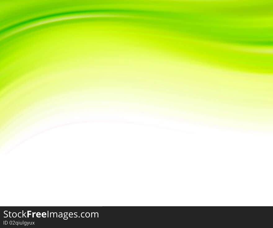 Green dynamic wave over white background. Abstract illustration