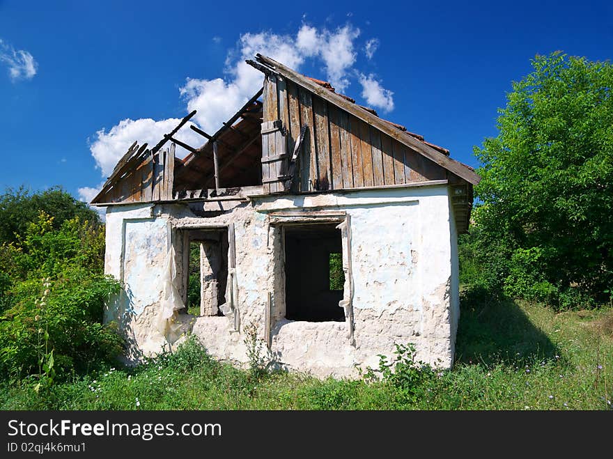 Old and broken house in village.