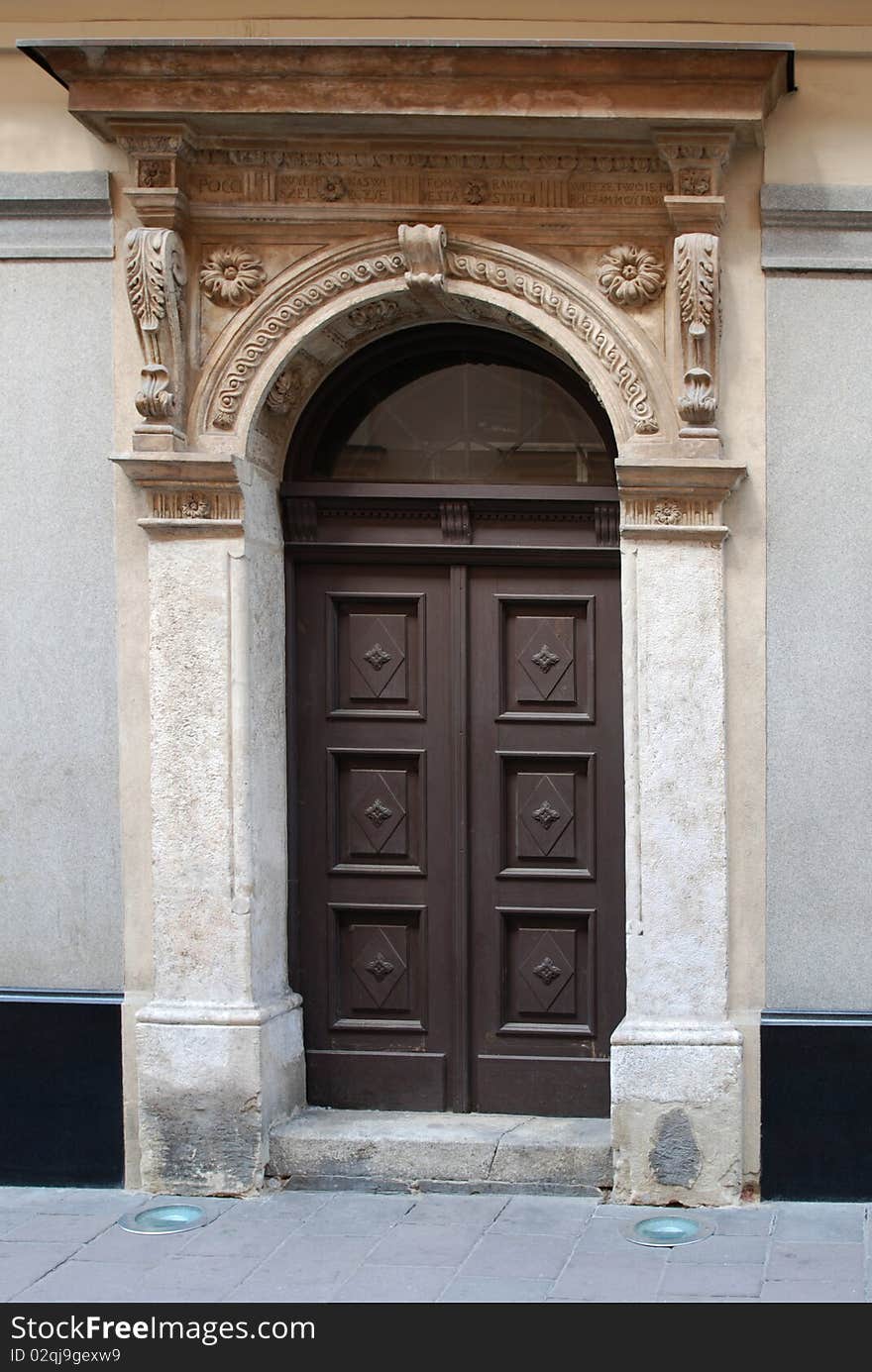 Part of a historic building on old city in Krakow. Poland. Part of a historic building on old city in Krakow. Poland