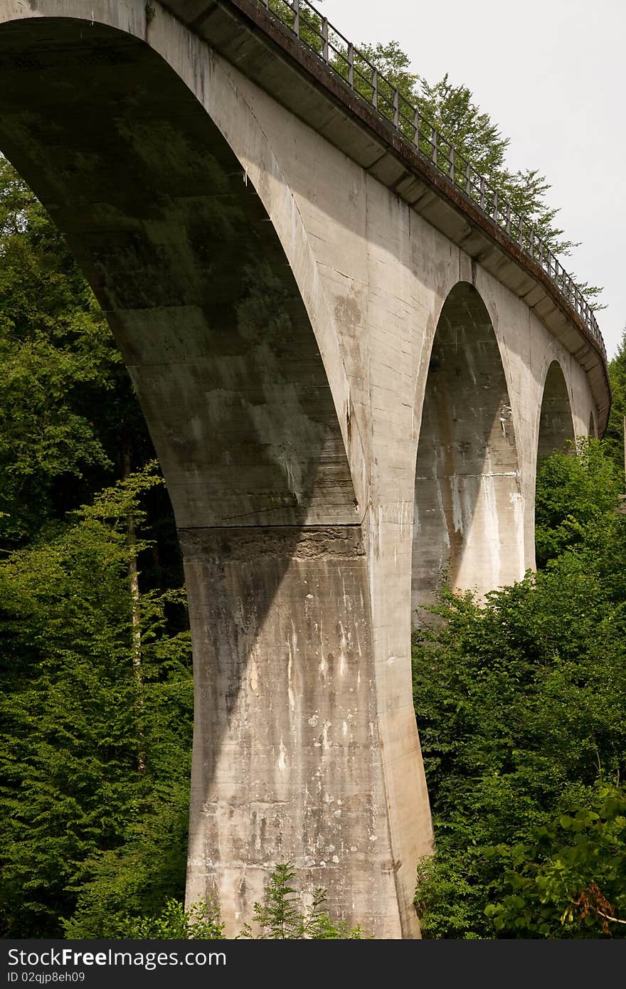 Viadact of a railway in worm's eye view. Viadact of a railway in worm's eye view