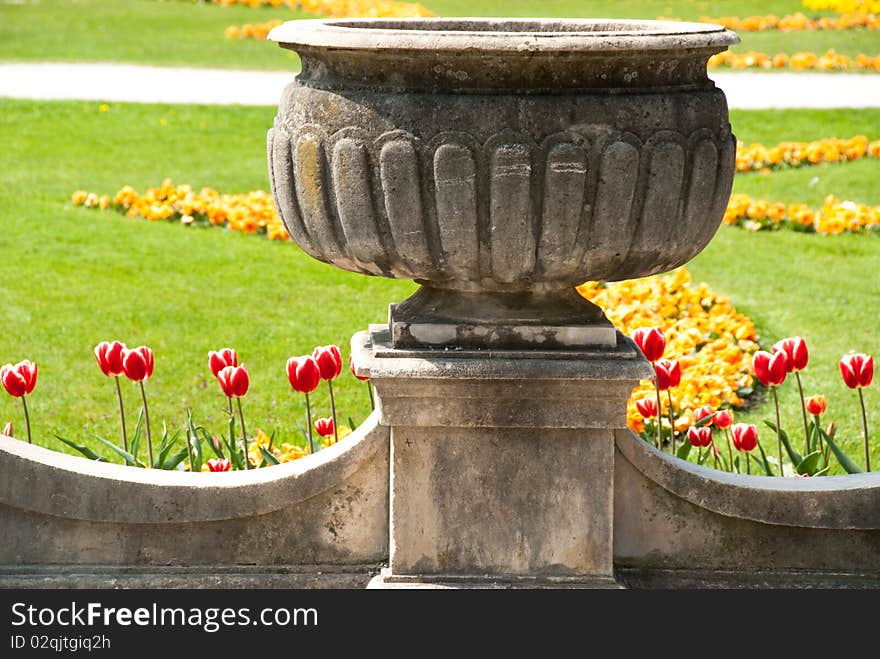 The Mirabell Garden in Spring, Salzburg, Austria. The Mirabell Garden in Spring, Salzburg, Austria