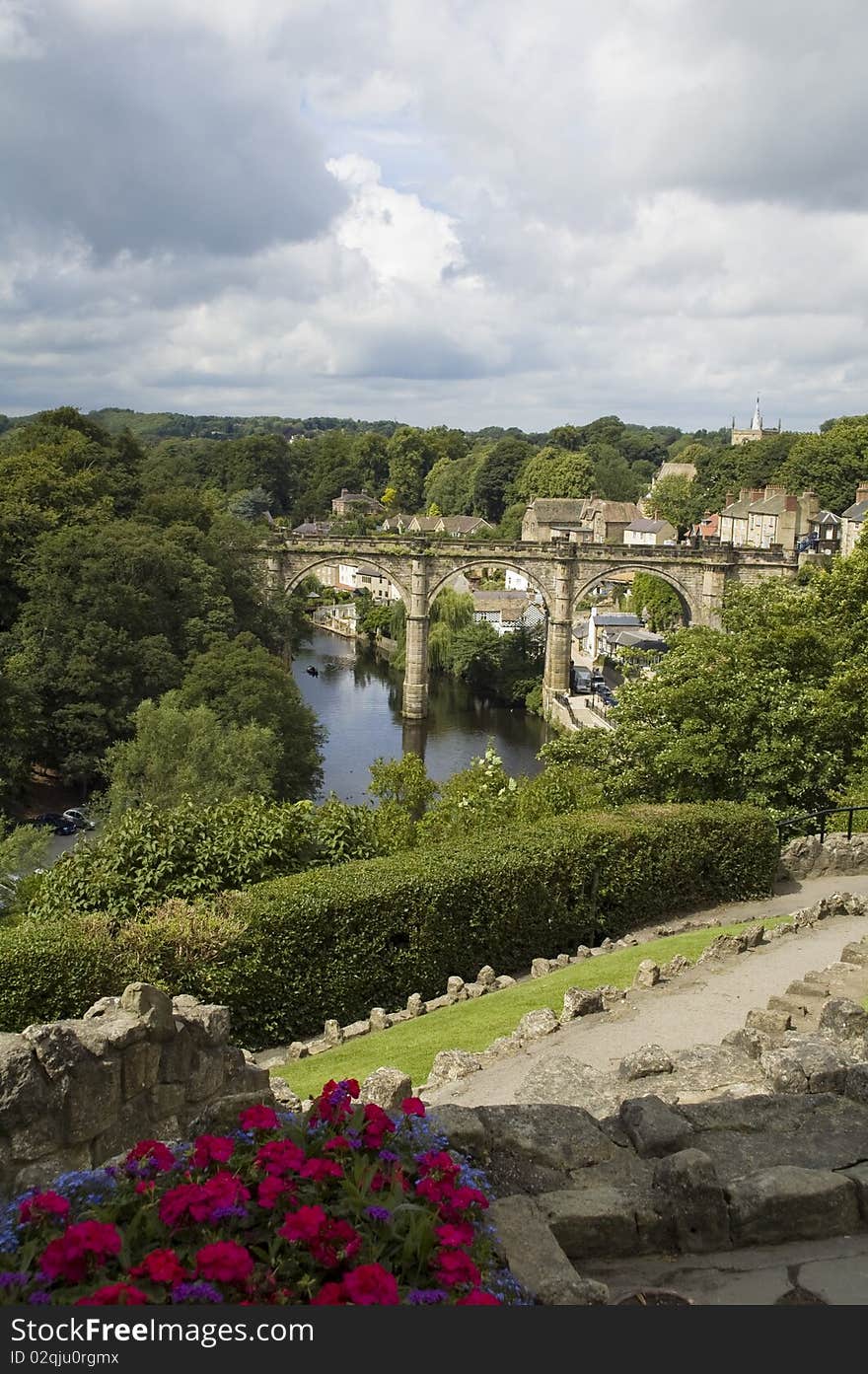 Spectacular view of the bridge in Knaresborough Yorkshire England. Spectacular view of the bridge in Knaresborough Yorkshire England